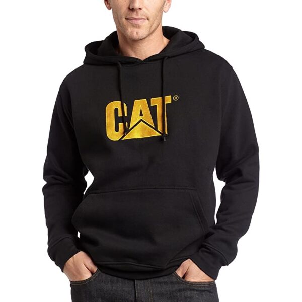 Hoodie Caterpillar con Capucha y Logo Cat Bordado